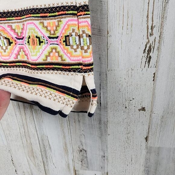 J.Crew Stitchwork Stripe Embroidered Aztec Top Size Small - Picture 9 of 9